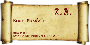 Kner Makár névjegykártya